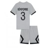 Paris Saint-Germain Presnel Kimpembe #3 Fußballbekleidung Auswärtstrikot Kinder 2022-23 Kurzarm (+ kurze hosen)